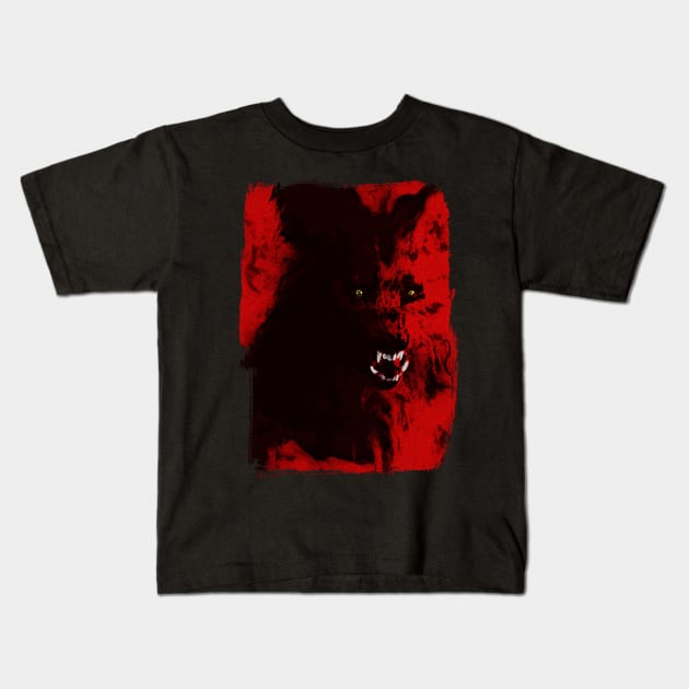 Howling Werewolf T-Shirt Kids T-Shirt by Viergacht